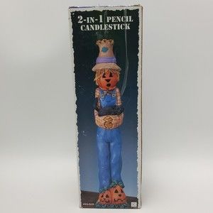 2 In 1 Pencil Candlestick Vintage Halloween Scarecrow Holiday Decoration